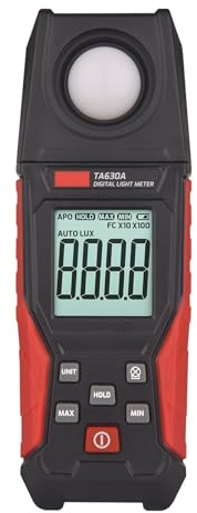 Digitales Lichtmessgerät, Beleuchtungsstärke, Lux-Messgerät, Aufzeichnung, LCD, 0–200.000, Messbereich, Flexibler Sensor, Lichttester(TA630A)