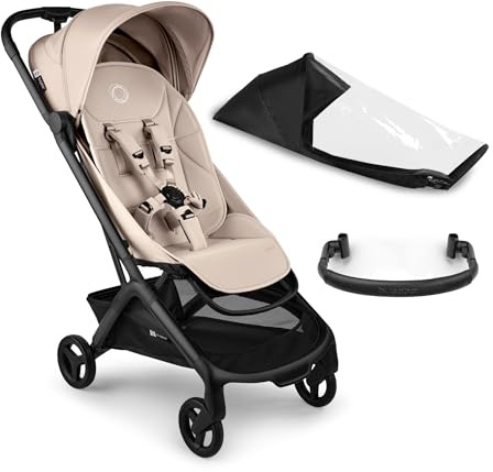 Bugaboo Butterfly 2 Reisebuggy Set – leichter, faltbarer Kinderwagen mit Sicherheitsbügel & Regenabdeckung – Handgepäckgröße, mit Liegefunktion – ab 6 Monaten bis 4 Jahre – Desert Taupe