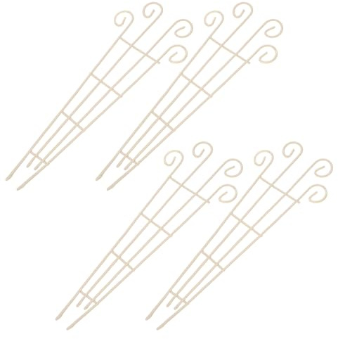 jojofuny Lot de 4 Treillis en Fer pour Plantes Grimpantes, Support Décoratif Beige pour Plantes en Pot, Structure Élégante et Fonctionnelle pour Jardin Intérieur