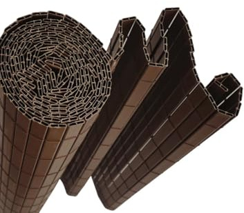 Mazovia Sichtschutz Balkon, Terrasse, Garten, PVC, 150x500 cm, Braun, Braun, Sturmfest, Ohne Bohren Sichtschutzmatte, Wetterfest und UV-beständig - Ganzjähre, Modern, Kunststoff, Günstig