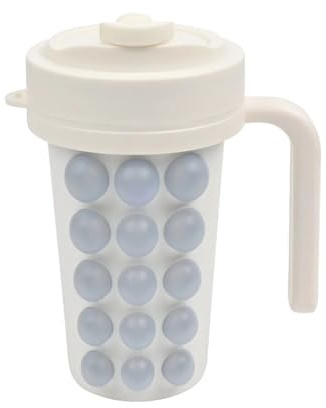 Vaso portátil 2 en 1 de silicona para congelar y beber con opción de asa con popote para verano (blanco roto (asa))