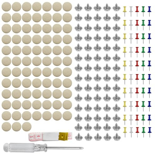 80 Pièces Kit de Réparation de Ciel de Toit Auto,Punaises Voiture(Beige)