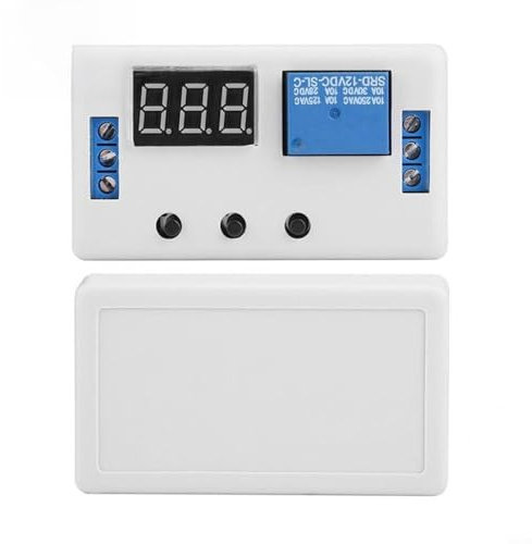 Entgoinggo Módulo de relé de retardo de tiempo con interruptor de circuito de temporizador ajustable, interruptor de retardo programable de 4 modos para sistemas de control industrial de 12 V 24 V