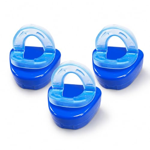 Rurbeder 3 pcs Férula Antirronquidos Ajustable para Dormir, Dispositivos Anti Ronquidos, Dispositivo de Avance Mandibular Termomoldeable, Antironquidos Para Mayor Comodidad Y Fácil Respiración