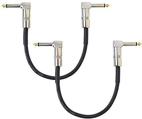 KEEPDRUM GC028 Patch-Kabel 6.3mm Klinke Winkelstecker 30cm 2 Stück