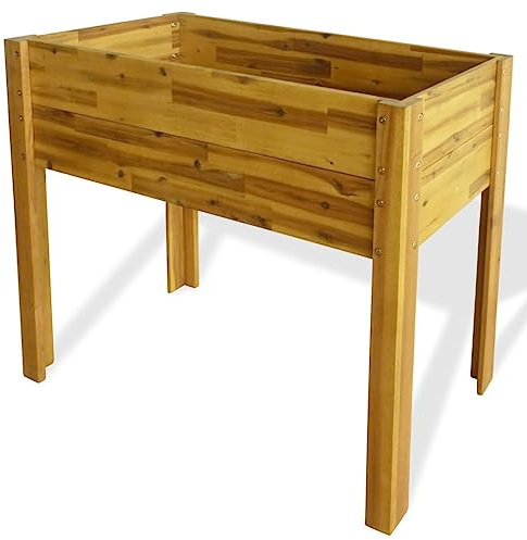 vidaXL Acacia Arriate Elevado Madera Plantador Sembrador Maceta Cultivador