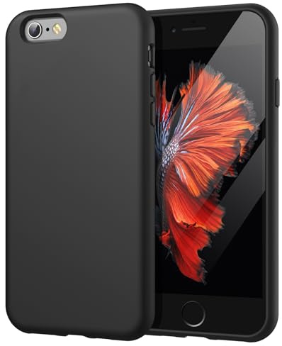 JETech Silikon Hülle für iPhone 6s/6, Schwarz