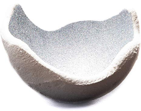 stoamandal Lichtschale in glitter - silber, Beton weiß (Größe S - 15 cm) – Handgefertigte Eleganz für Ihr Zuhause