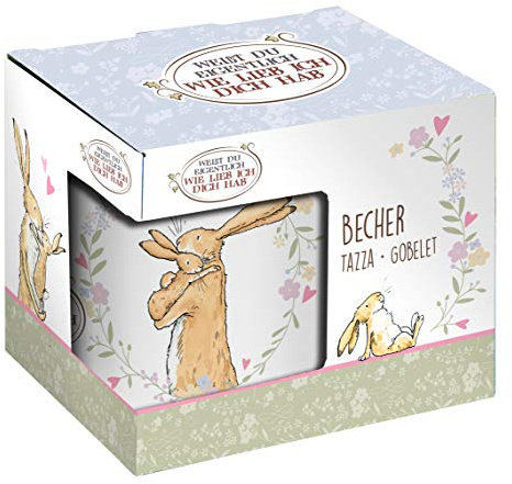 p:os Weiß Du eigentlich wie lieb ich Dich hab ? Tasse Becher im Geschenkkarton (1er Pack, 200 ml, Keramik, Rund, Geschenk-Tasse)
