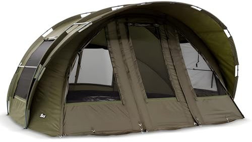 Lucx Leopard XXL Bivvy Angelzelt für 2-4 Mann - extragroßes Karpfenzelt mit herausnehmbarer Bodenplane & 10.000 mm Wassersäule