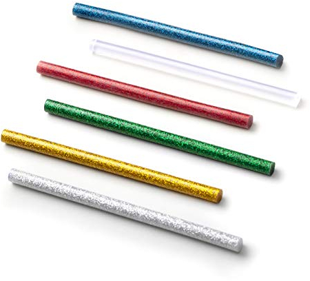 HOTO Barras de Pegamento Caliente, 7mm Barra de Pegamento de Resina Universal, Recambio Barras de Cola Termofusible, 6 Colores para DIY, 20 Piezas Pegamento Termofusible