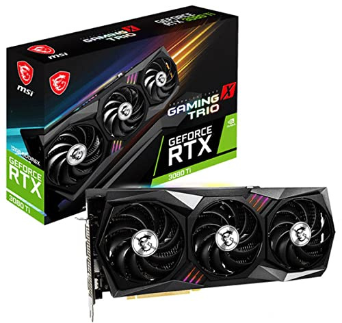 MSI GeForce RTX 3080 Ti 12 GB GDRR6X 320 bits HDMI/DP Nvlink Torx Fan 3 Ampere Architecture OC Tarjeta gráfica (RTX 3080 Ti Gaming X Trio 12G)