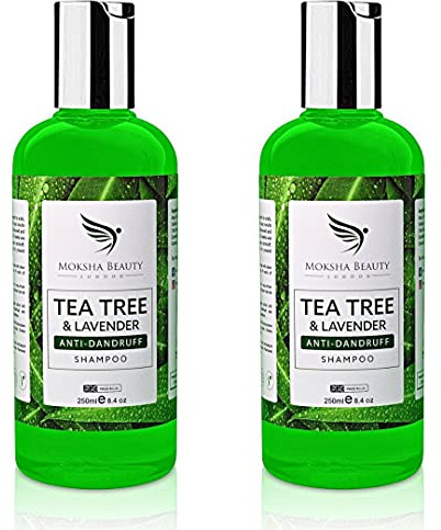 Tea Tree Oil Anti Dandruff Shampoo - 2 Pack Therapeutic Grade | Antifungal for Dry Itchy Flaky Scalp and Hair | Prevents Head Lice Men Women | 250ml