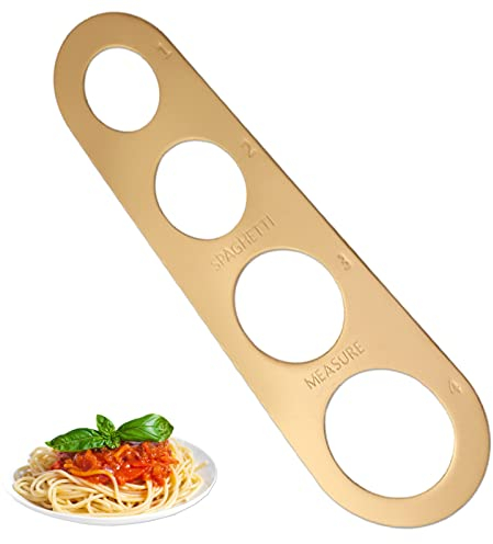 Stainless Steel Spaghetti Measurer Tool/Utensil ,Pasta measure tool with 4 Holes Portion Control Gadgets,Spaghetti Noodle Pasta Measurer Tool for 1-4 People Kitchen Tools for Beginner (Gold)