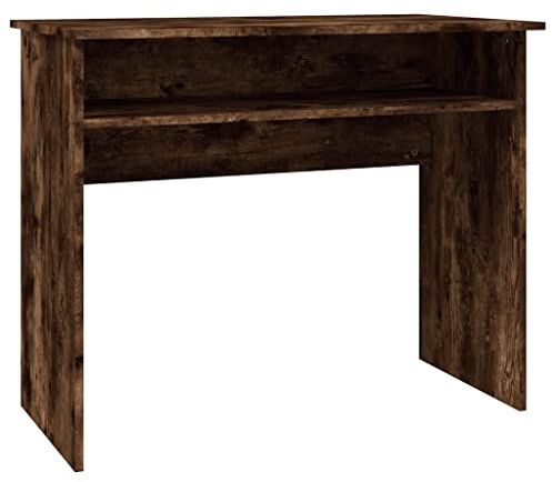 vidaXL Escritorio Madera contrachapada Color Roble Ahumado 90x50x74 cm