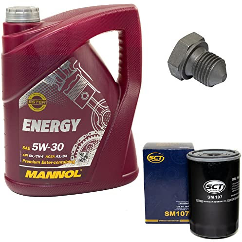 Motoröl Set 5W30 5 Liter + Ölfilter SM107 + Ölablassschraube 03272