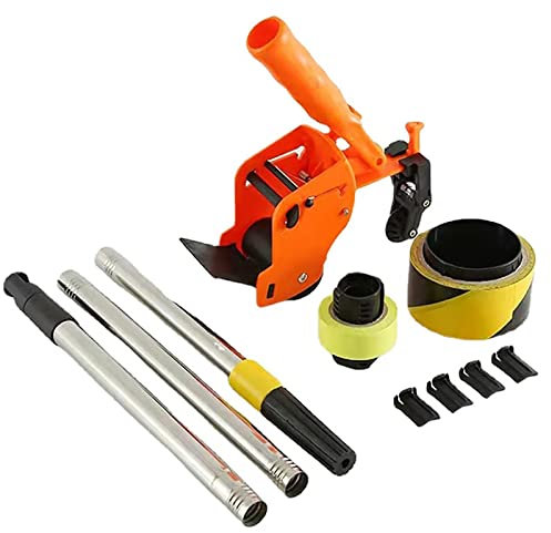 Juego de máquina adhesiva de enmascaramiento de guía lineal, kit dispensador de cinta aplicador 2 en 1 para pintura de suelos de pared, herramienta de sellado con poste, logra resultados precisos sin