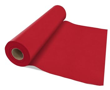 VelaHub Airlaid 20 Tischläufer, 40x120cm, 24m auf Rolle, Hochwertige, Einwegläufer, Rot