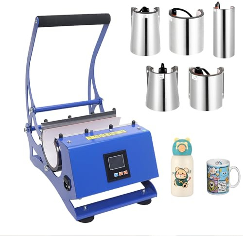VonVVer Sublimationspresse Mug Press 8-30Oz - 600W Tassenpresse Maschine mit 6 Untersetzer, Einstellbarer Zeit & Temperatur Tragbare Becherpresse Mugpresse Hitzepresse Heißpresse Becherdruckmaschine