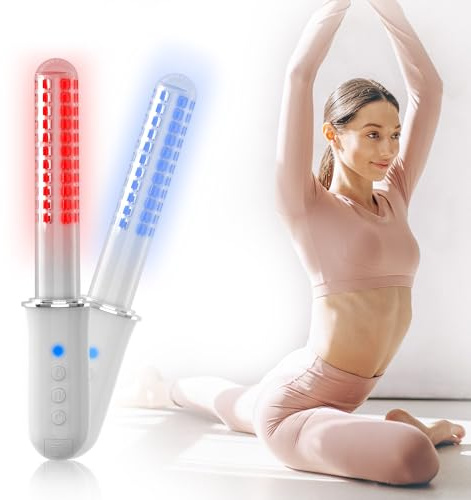 KTS Beckenbodentrainer für Frau, Gynäkologische Vaginitis Behandlung, Tragbar Vaginaler Verjüngungsstab, 136 Leuchtdiodes Rot Blau Lichttherapiegerät für die Behandlung von Vaginitis, Zervizitis