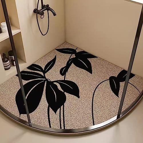 AYVADA Eck-Duschbadematte, rutschfest, Anti-Schimmel, Gebogene, rutschfeste Badematte für die Dusche, Gebogene Badematte für Eckdusche, PVC-Luffa, schnell trocknende Wohnmobil-Duschmatte, leicht zu
