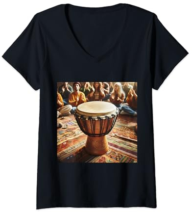Damen Wirklich wie Djembe African Drums T-Shirt mit V-Ausschnitt