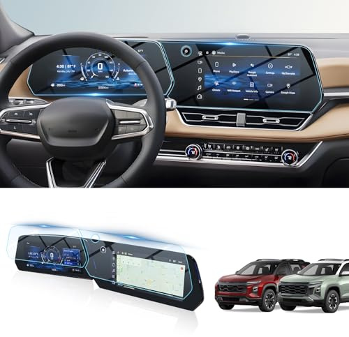 BIBIBO 2Pcs 2025 2026 Chevy Equinox Screen Protector for 2025 2026 Chevrolet Equinox LT/RS/ACTIV 11.3Navigation Display&11 Dashboard Tempered Glass Film [Anti Glare& Scratch Ultra-Clear] 2025 Chevrolet Equinox Accessories