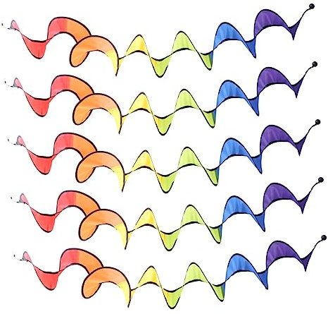 POPETPOP 5pièces Girouette Suspendue Arc-Ciel Spirale Décor pour Tente Jardin Pelouse Toupie Moulin à Vent Rotatif