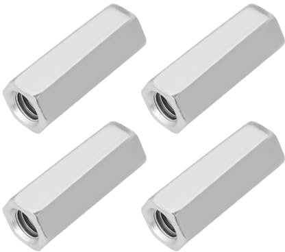 Create idea 4 Pezzi M8 Dado Tenditore Filettatura Destra 304 Dado Di Accoppiamento Esagonale Lungo In Acciaio Inossidabile Per Apparecchiature Di Comunicazione Per Casa E Ufficio Argento