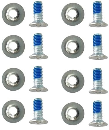 XUCZHAI Juego de Tornillos de fijación for Snowboard, Color Negro, se Adapta a la mayoría de Fijaciones, Accesorios de esquí, Piezas de Repuesto for Deportes al Aire Libre, 12 Juegos(Silver,16.0mm)