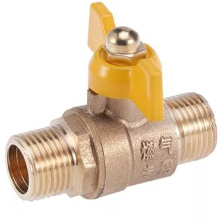 YARNOW Brass Natural Gas Ball Valve Double Male Thread Handle, Thickened Shut off Valve for Water Heater, Compatible Garden Hose Connection, Sturdy Brass Shutoff Control