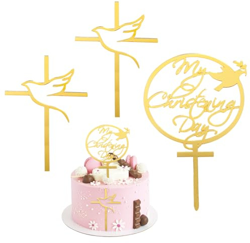 Decoración para tartas de bautizo y cruz, decoración para tartas de bautizo, decoración de tartas de bautizo para niñas y niños, decoración de tartas de bautizo