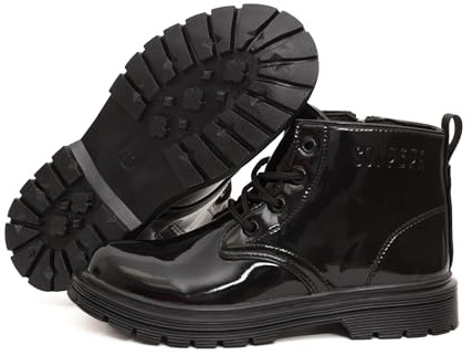 SOY PEPA Botas para Niños Tallas 25 a 37 | Botines con Cordoneras 4 Colores Negro, Azul, Rosa y Amarillo (Negro, Sistema tallas calzado EU, Niño (0-5 años), Números, mediano, 25)