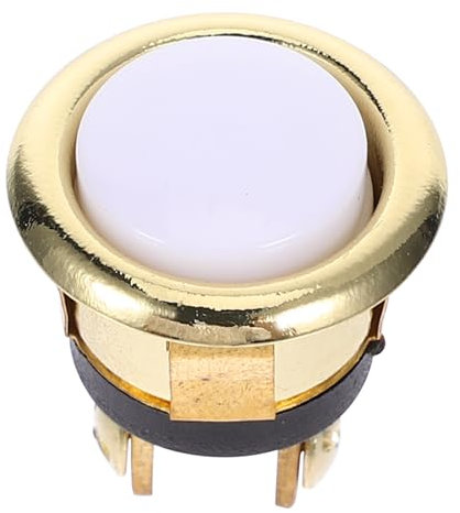 DOITOOL Pulsante Campanello Esterno Rotondo in Dorato Vintage Interruttore Pulsante Cablato Resistente Per Campanello Con Finitura Lucida Elegante