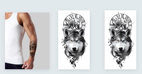 2 Blätter Temporary Wolf Tattoo Arm Tattoo XQB088x2