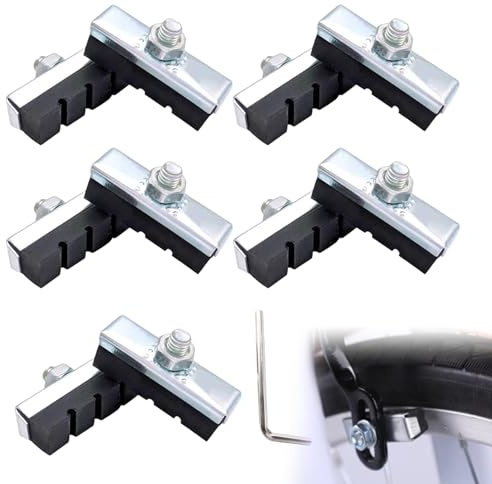 5 Pares Pastillas de Freno 40mm Bloques Goma Bicicleta MTB, Zapatas Freno Bicicleta, Pastillas de Freno V-Brake Profesionales, Juego de Bloques de Freno para Bicicleta, Zapatas Freno