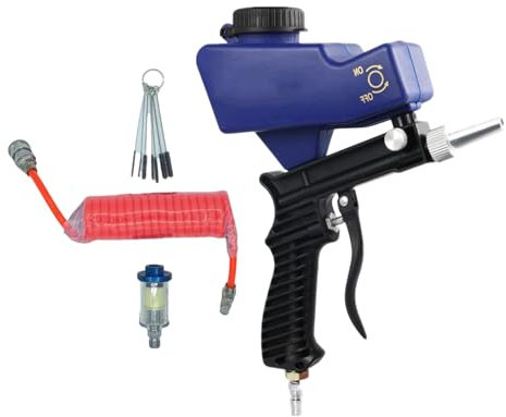 Sableuse ergonomique portable 90 psi pour une pulvérisation précise sur les surfaces métalliques, bois et pierre