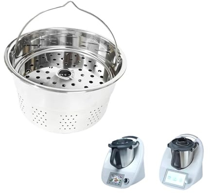 NSWHHV Vaporera Compatible con Thermomix TM5 TM6 TM7, Olla arrocera de Acero Inoxidable con Cesta for cocinar al Vapor
