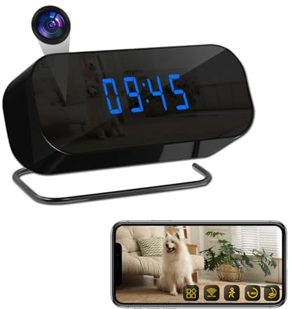 Cámara espía WiFi Reloj Cámara HD 1080P inalámbrica Niñera Cam con visión nocturna Detección de movimiento Alerta Push Visión Remota Cámara Oculta para Seguridad Interior