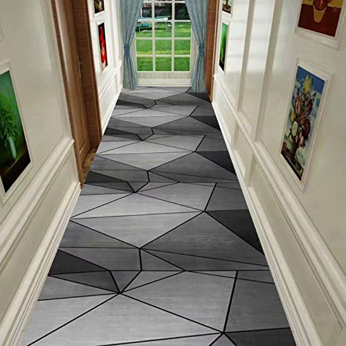 Tappeto passatoia moderno grigio per ingresso, scale e corridoi, resistente, in diverse lunghezze (da 1 m a 6 m), perfetto per la decorazione della casa e le aree ad alto traffico.