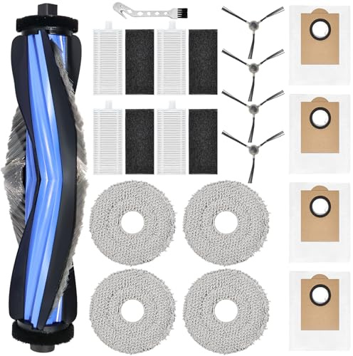 DianSung Accessories for Lefant M3 Max/ M3 / M3 Gen 2 /M3 Gen 1 Vacuum Cleaner Replacement Part,1 Roller Brush, 4 Pad Cloths, 4 Filters, 4 Dust Bags, 4 Side Brushes