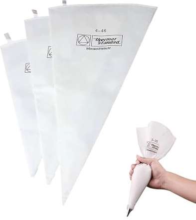Generic 3 Pcs Reusable Cotton Piping Bags | 3 Sizes Food Grade Icing Pastry Bags | Tear-Resistant Cake Decorating Baking Tools for Cupcakes, Cookies & More