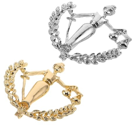 BESTonZON 2 Stück Balance Anstecknadel für Anzug Legierungsklammer mit Waage der Gerechtigkeit Retro Brosche für Juristen Richter und Formelle Anlässe Eleganter Anstecker für Sakko-Revers