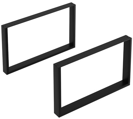 [en.casa] Ensemble de 2 Pieds de Table pour Salle à Manger Bureau DIY Set de 2 Supports Stables pour Bricolage de Meubles Design Unique Style Industriel Acier 40 x 66 cm Noir