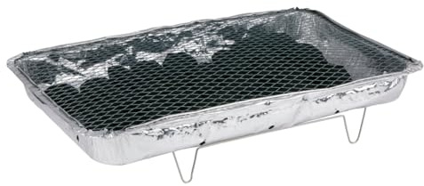 alpina Disposable Barbecue with Charcoal - Charcoal Grill with Grill - Portable Outdoor Grill for Picnic and Camping - Disposable Grill with up to 1.5 Hours Burning Time - 48 x 31 x 6 cm