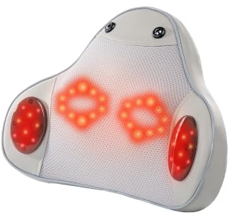 Real Relax Coussin de Massage pour Dos avec Chaleur Graphène,Massage Shiatsu 3D pour Nuque, Épaules, Bas du Dos,Intensité Réglable,Soutien Lombaire, Idée Cadeau pour la Famille