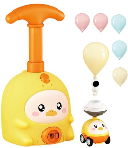 Set di auto con palloncino e pompa giocattolo – corridore educativo esperimento scientifico – Set di giocattoli con lanciatore di palloncini per bambini – per compleanni dei bambini, educazione