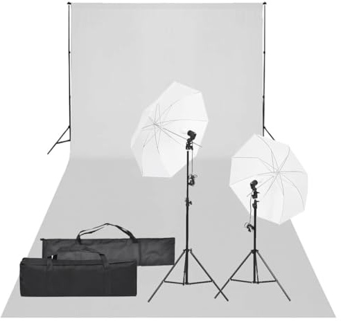 LoogCape fotostudioset med belysning bakgrundssystem studiolampa softbox dimbar LED permanent ljus fotolampa för produkt- och porträttfotografering hemmastudio vlogging och streaming