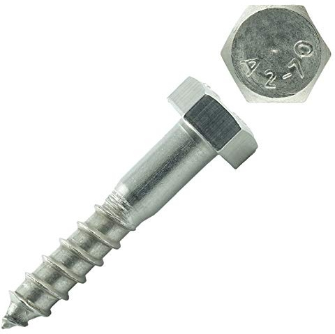 Eisenwaren2000 | M8 x 50 mm Sechskant-Holzschrauben (100 Stück) - DIN 571 - Außen-Sechskantschrauben - Schlüßelschrauben mit Schaft - Edelstahl A2 V2A - rostfrei