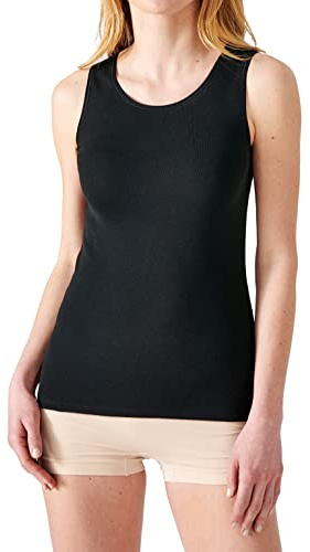 Damart - Débardeur Fine Côte Thermolactyl, Femme, Noir, Taille S, sans Manches